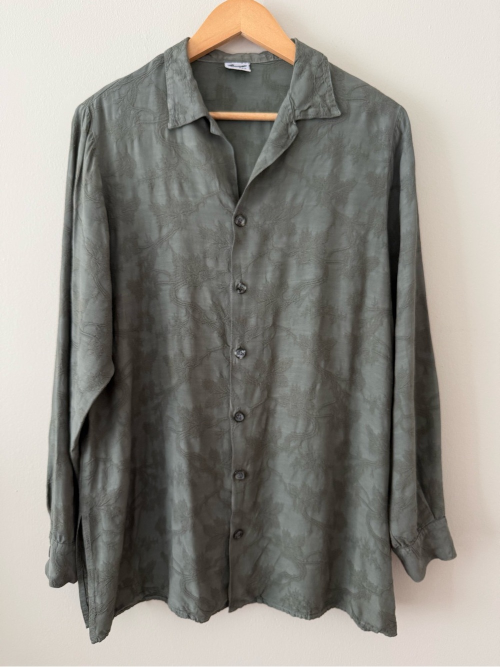 Vintage ‘90s CP Shades Sausalito - Hand Dyed Jacquard Button Down Shirt - Sage